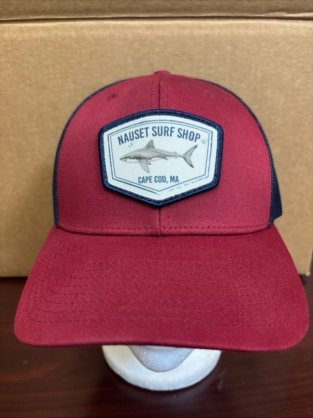 Trucker Hat Red Blue One Size Nauset Surf Shop Mesh Back Snapback Cape Cod MA